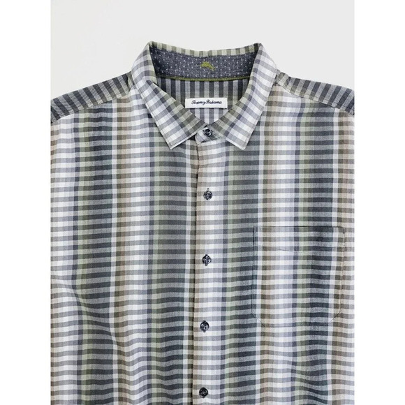 Tommy Bahama Size XL Mens White Gray Paprika Check Long Sleeve Button Down Shirt - Picture 1 of 11
